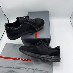 Prada Men's Sleek Black Sneakers